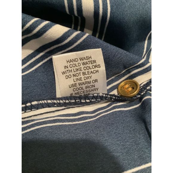 Striped Cap Sleeve Blouse by MPH Collection - Picture 6 of 7